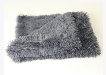 Orange Poppy gray faux fur folded pet blanket soft pet blankets for dogs and cats cozy bed liner