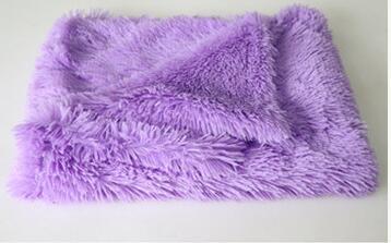 Orange Poppy plush lavender faux fur pet blanket folded on white background soft pet blankets for dogs and cats