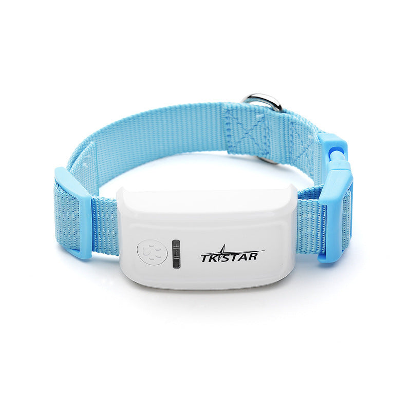 Orange Poppy blue adjustable cat collar with white cat GPS tracker module for pet location