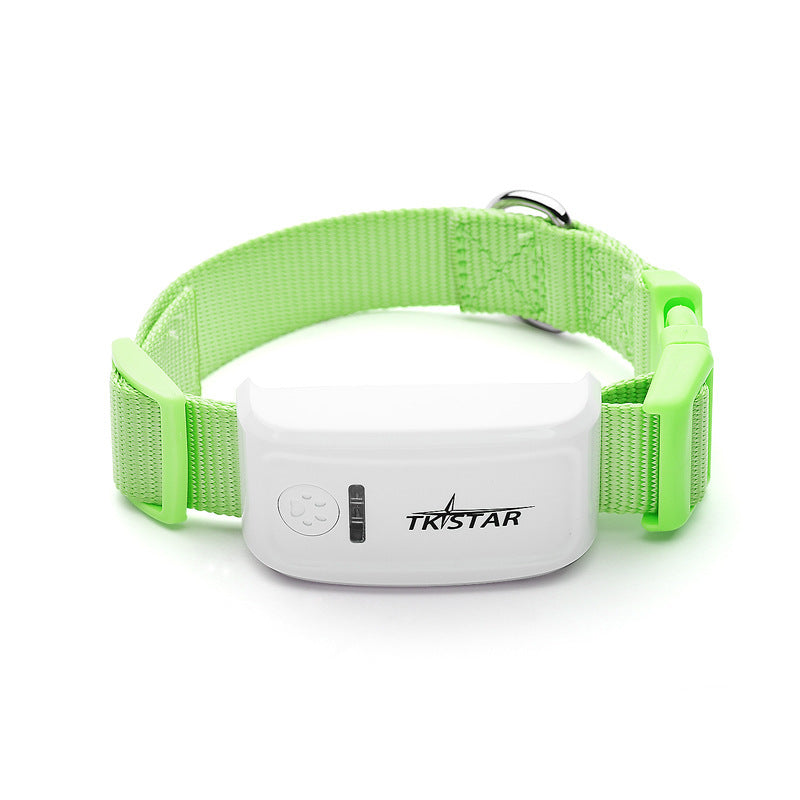 Orange Poppy green nylon cat collar with white cat GPS tracker for pet location and safety