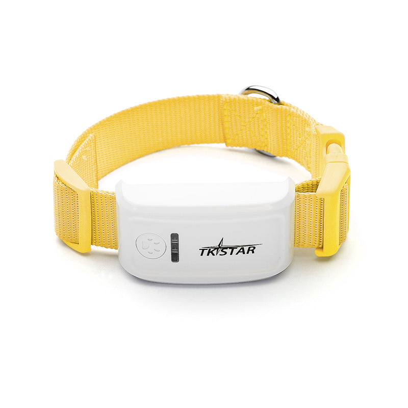 Orange Poppy yellow adjustable cat collar with white GPS module cat GPS tracker for outdoor cat safety