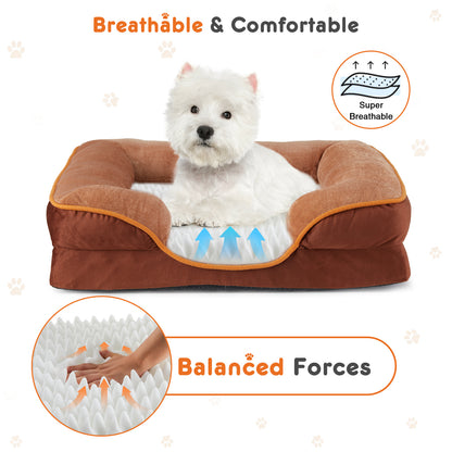 Washable dog bed with removable cover featuring breathable design and balanced support for ultimate pet comfort