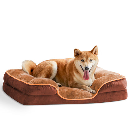 Cozy washable dog bed with removable cover in brown, perfect for your furry friend to relax on