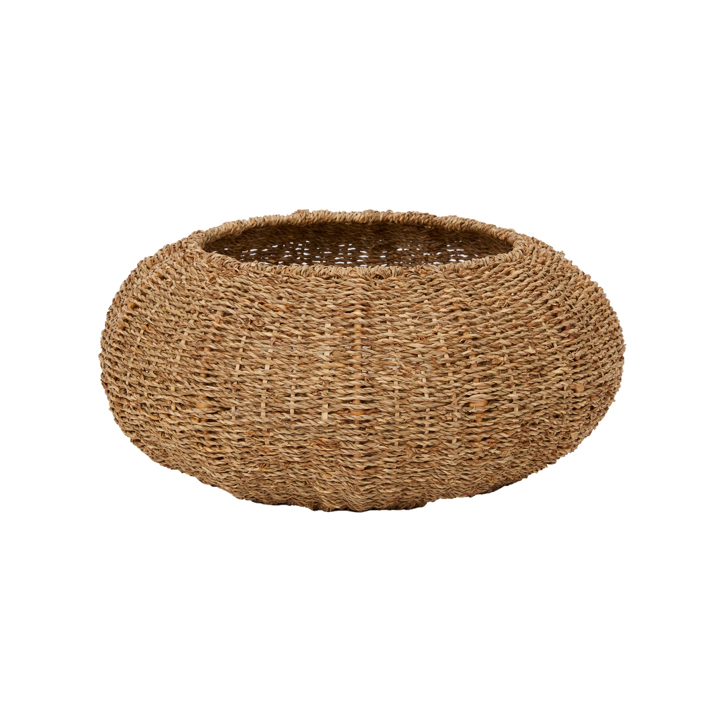 Ochre Menoetius woven pet bed for cats and dogs in natural brown with rounded shape